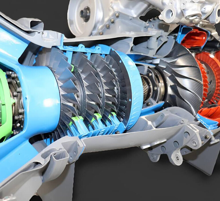 Gas Turbine Cutaway Side View